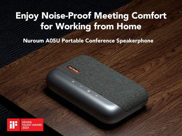 A05U USB Conference Speaker and Microphone, Wired Speakerphone, 360° Noise Cancelling Voice Pickup