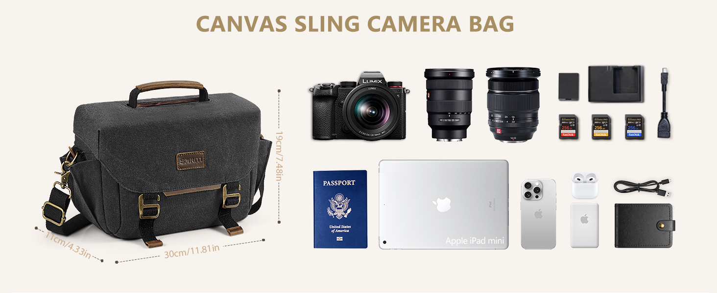 canvas camera sling bag