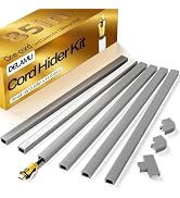 Delamu Cord Hider, 85in Cord Covers for Wires on Wall, One-Cord Cable Hider, Self-Adhesive Wire H...