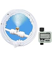 Misters for Outside Patio with Hose Timer,Misting System for Cooling Outdoor,50Ft (Black/White) f...