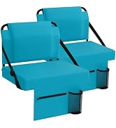 janiry Stadium Seat 2 Pack for Bleachers with Back Support,Portable Bleacher Chairs with Back and...
