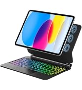 for iPad 10th or 11th (A16, 2025) Generation Case with Keyboard,Matte Black | Magic Multi-Touch T...