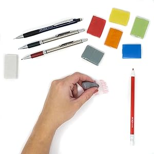 June Gold Kneaded Erasers and Pencils in Use