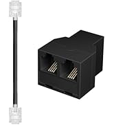 Lativu Phone Jack Splitter for Landline, RJ11 6P4C 3 Female Plug Phone Line Splitter, Two Way Tel...