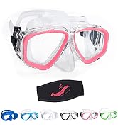 OMGear Goggles Kids Swimming Silicone Swim Mask Snorkeling Gear for Kids Tempered Glass Snorkel G...