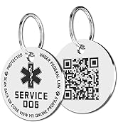 MYLUCKYTAG QR Code Service Dog Tag - Pet Online Profile - Scan QR Receive Instant Pet Location Al...