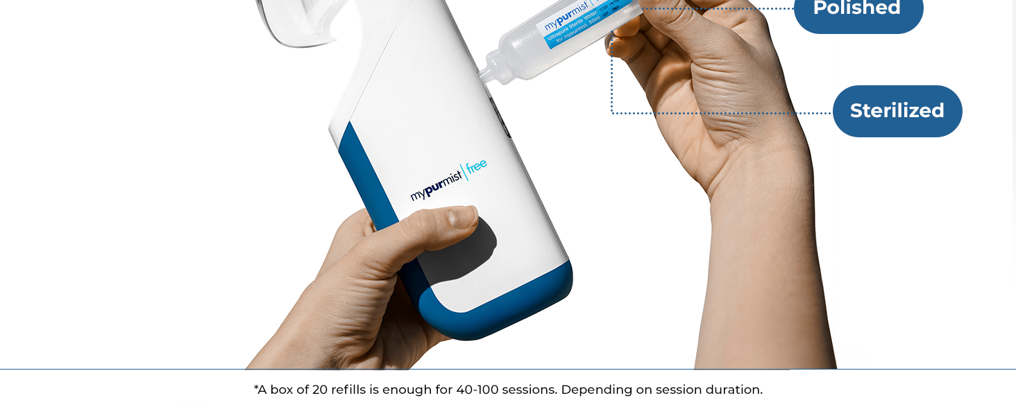 Mypurmist steam inhaler warm therapy sinus relief congestion respiratory portable cordless refills