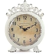 NIKKY HOME Small Vintage Table Clock, Decorative Shelf Desk Top Clock Battery Operated Round Fren...