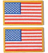 Harsgs 2PCS USA Flag Patches, Hook & Loop Tactical Morale Patch Full Embroidery Military Patch fo...