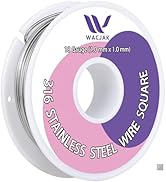 Wacjak 316 Stainless Steel Square Half Hard Wire, 18 Gauge 1.0mm, 30 Ft - Durable for Industrial,...