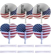 Bestage 20 Pack Stars & Stripes Paper Fans Bulk July 4th Patriotic Themed American Flag Folding P...