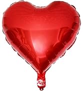 10Pcs Red Foil Heart Shaped Balloons 18 Inch Heart Mylar Balloons For Baby Shower Wedding Valenti...