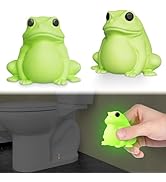 boeemi Toilet Bolt Caps Decorative Glow in The Dark- 2PCs Frog Toilet Bowl Bolt Covers Luminous G...