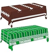 Gatherfun Football Party Disposable Tablecloth Plastic Touchdown Table Cover for Birthday Footbal...