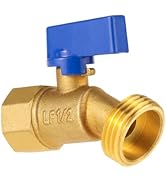 Angry Pony FNPT 1/2 x GHT 3/4 Thread Brass Outdoor Water Spigots, Hose Bibb Valves Outside Garden...