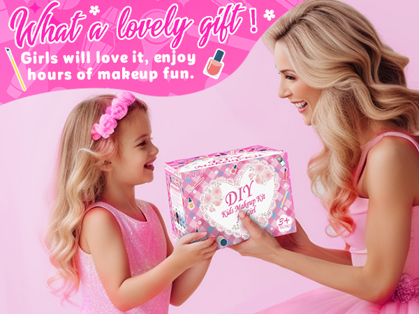 Kids Makeup Kit for Girl, Princess Toys Kids Makeup Sets Gifts for 3 4 5 6 7 8 9 10 11 12 Year Old