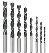Rowiz 8PCS Brad Point Drill Bits 3-10mm Spiral Twist Wood Drill Bits Set for Soft, Hard, Veneered...