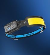 Smiling Shark Headlamp, Head Lamp Led Rechargeable 6 Modes 7*White Lights 270° Lighting Red Tail ...