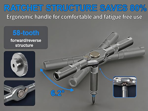 24 in 1 magnetic ratchet screwdriver set