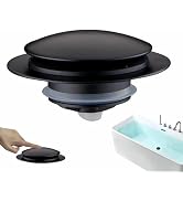 Glimflorus Pop Up Bathtub Drain Stopper - Universal Matte Black Tub Stopper Replacement for 1-3/8...