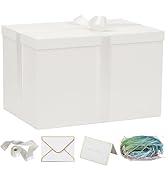 YINUOYOUJIA Extra Large Gift Box,17x11x11 inches White Gift Boxes with Lids for Presents,11-inch ...