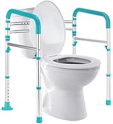 Toilet Safety Rails, Adjustable Toilet Frame for Elderly, Seniors, Handicap & Disabled, Foldable ...