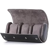 YANHHAN Travel Watch Case - Handmade Leather Watch Rolls Box for Man - Travel Watch Roll with Vel...