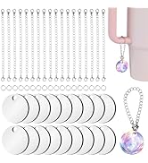JNENERY Sublimation Keychain Blanks Bulk, 54PCS Round Sublimation Blanks, Heat Transfer Keychain ...