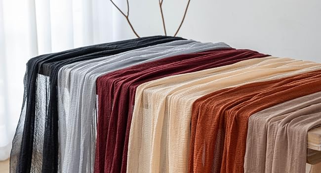 KEKETO CHEESECLOTH TABLE RUNNER