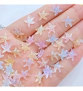 100Pcs Colorful Starfish Nail Art Charms Fresh Summer Beach Nail Art Accessories Ocean Theme Star...