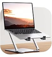 RIWUCT Ultra-Slim Portable Laptop Stand for Desk, Height Adjustable & Dual-Bar Support Laptop Ris...