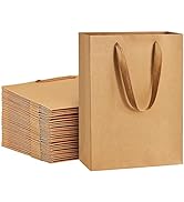 Paper Bags 8x4x11 25Pcs BagDream Gift Bags Heavy Duty Kraft Brown Paper Bags with Soft Cloth Hand...