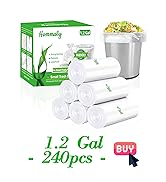 clear small 1.2 gallon trash bags, garbage bags, bathroom trash can bin liners, waste basket liner