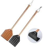 DEBETOOL 2 Pack Sturdy Leather Fly Swatter for Indoors - (19.7”)Long Handle Heavy Duty Wood Fly S...