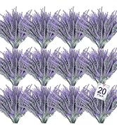 TURNMEON 20 Bundles Artificial Lavender Flowers for Outdoors, UV Resistant Fake Plants Artificial...