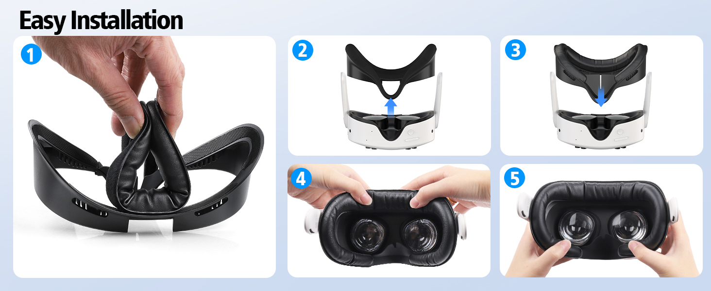Face Pad Meta Quest 3S Facial Interface Oculus Quest 3S Accessories Vr Cover Black