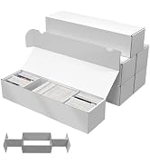 XRACV Trading Card Storage Box, 6-Pack Baseball Storage Card Box with 5-Compartment, Glossy White...