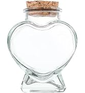 Zhuluck Empty Mini Glass Heart-Shaped Bottles with Cork Stoppers, Decorative Glass Bottles with C...
