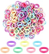 300Pcs Baby Hair Ties, Cotton Toddler Hair Ties for Girls and Kids Seamless Small Multicolor Summ...