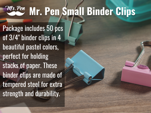 Mr. Pen- Pastel Binder Clips