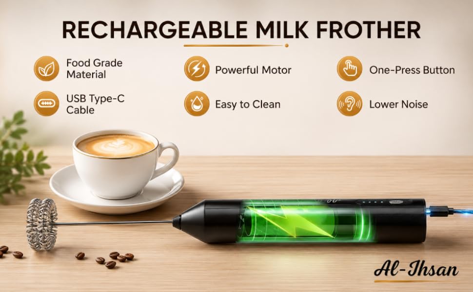 Rechargable milk frother
