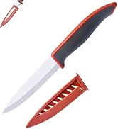 WWZJ 4" Ceramic Paring Knife with Cover, Large Blade Ultra Sharp Fruit Knife, Safe Ceramic Rust-r...
