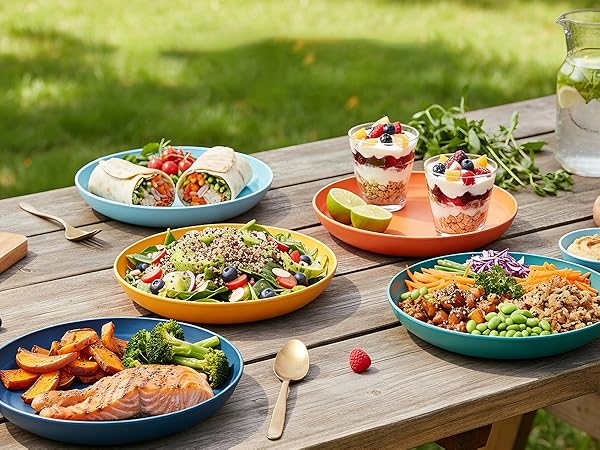 bowl plates camping dishes plastic plate camping plate picnic plates toddler plates and bowls set