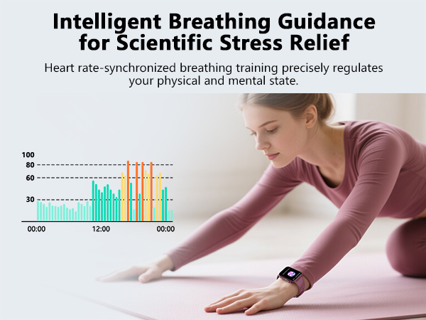 Can record breathing training and monitor changes in heart rate.