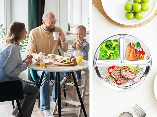 stainless steel kids plates