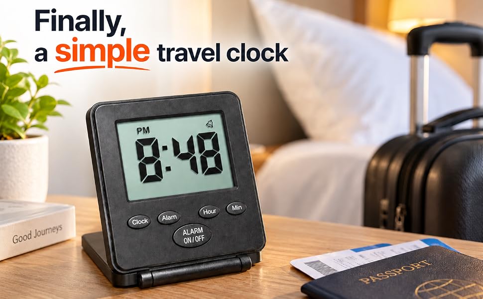 alarm clock travel simple digital