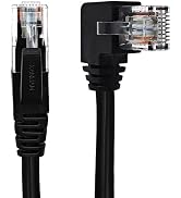 XANHAM 90 Degree Cat 6 Ethernet Cable Right Angle 6.6FT RJ45 Network Patch Cord Down/Up/Right/Lef...