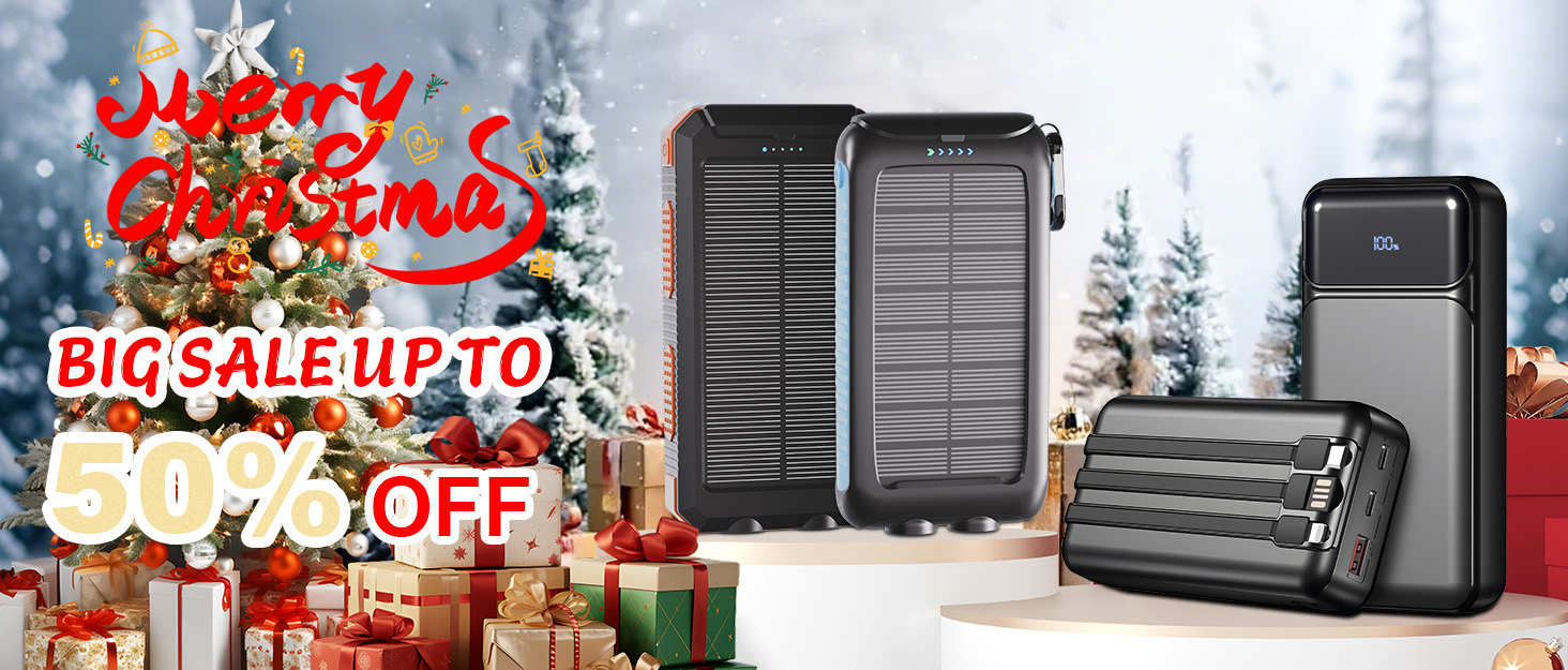 Kepswin Solar-Power-Bank-49800mAh Portable Phone Charger for Outdoor Camping