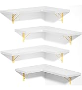 Love-KANKEI Corner Shelf Wall Mounted,Floating Wall Shelves for Storage,Rustic Wood Hanging Shelv...