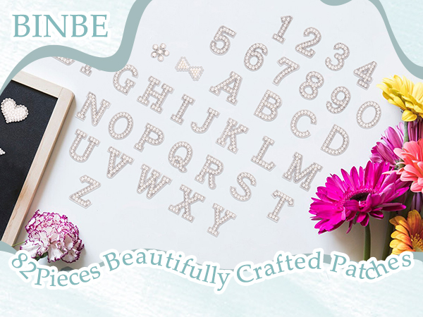 Self Adhesive Pearl Letter Patches